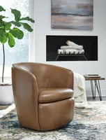 Load image into Gallery viewer, Caramel Swivel Accent Chair