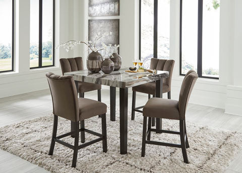 Jeshina Counter Height Table with 4 Chairs