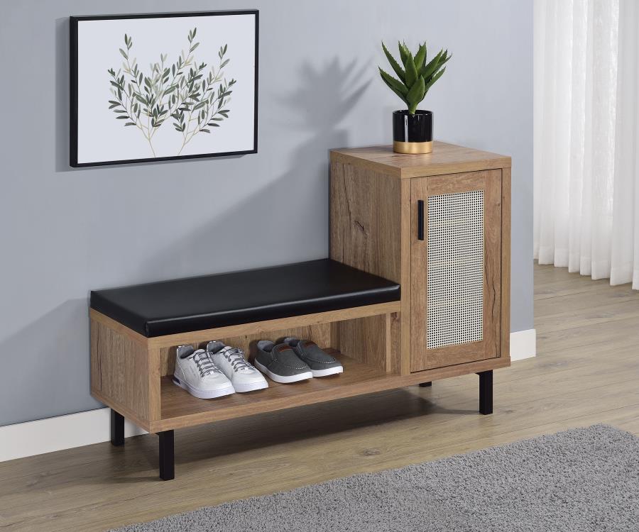 Door Entryway Shoe Storage Bench Natural Oak