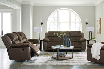 Dorman Chocolate Recling Sofa and Recliner