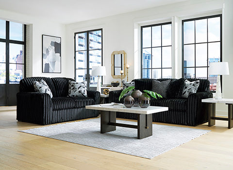 Midnight Madness Black Sofa and Loveseat – Easy Rental