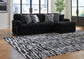 Midnight Madness Black Sectional Sofa with Chaise