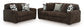 Midnight Madness Chocolate Sofa and Loveseat
