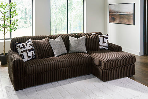 Midnight Madness Chocolate Sectional Sofa with Chaise