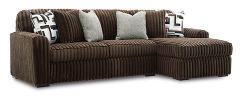Midnight Madness Chocolate Sectional Sofa with Chaise