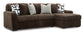 Midnight Madness Chocolate Sectional Sofa with Chaise