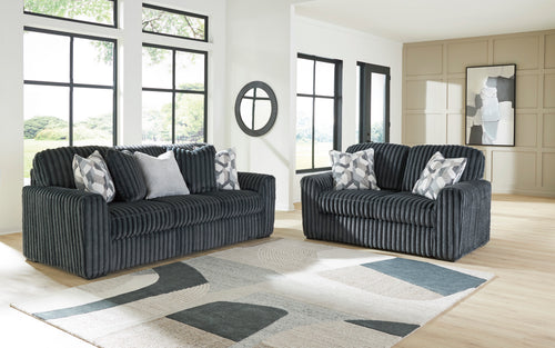 Midnight Madness Black Sofa and Loveseat – Easy Rental