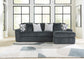 Midnight Madness Gunmetal Sectional Sofa with Chaise