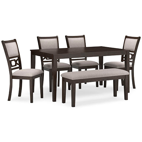 Langwest Dining Table and 4 Chairs and Bench