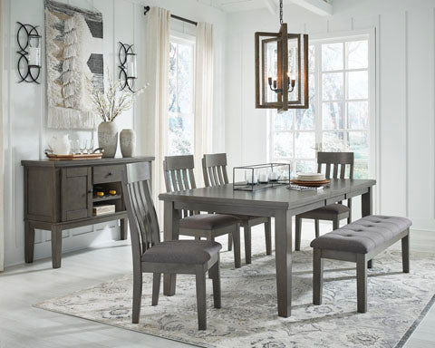 Hallanden Dining Room Table with 4 Chairs and a Bench