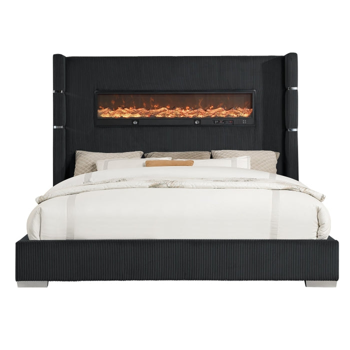 Vadra 4 Piece Black W Fireplace Display