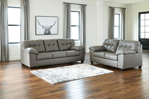 Donlen Gray Sofa and Loveseat